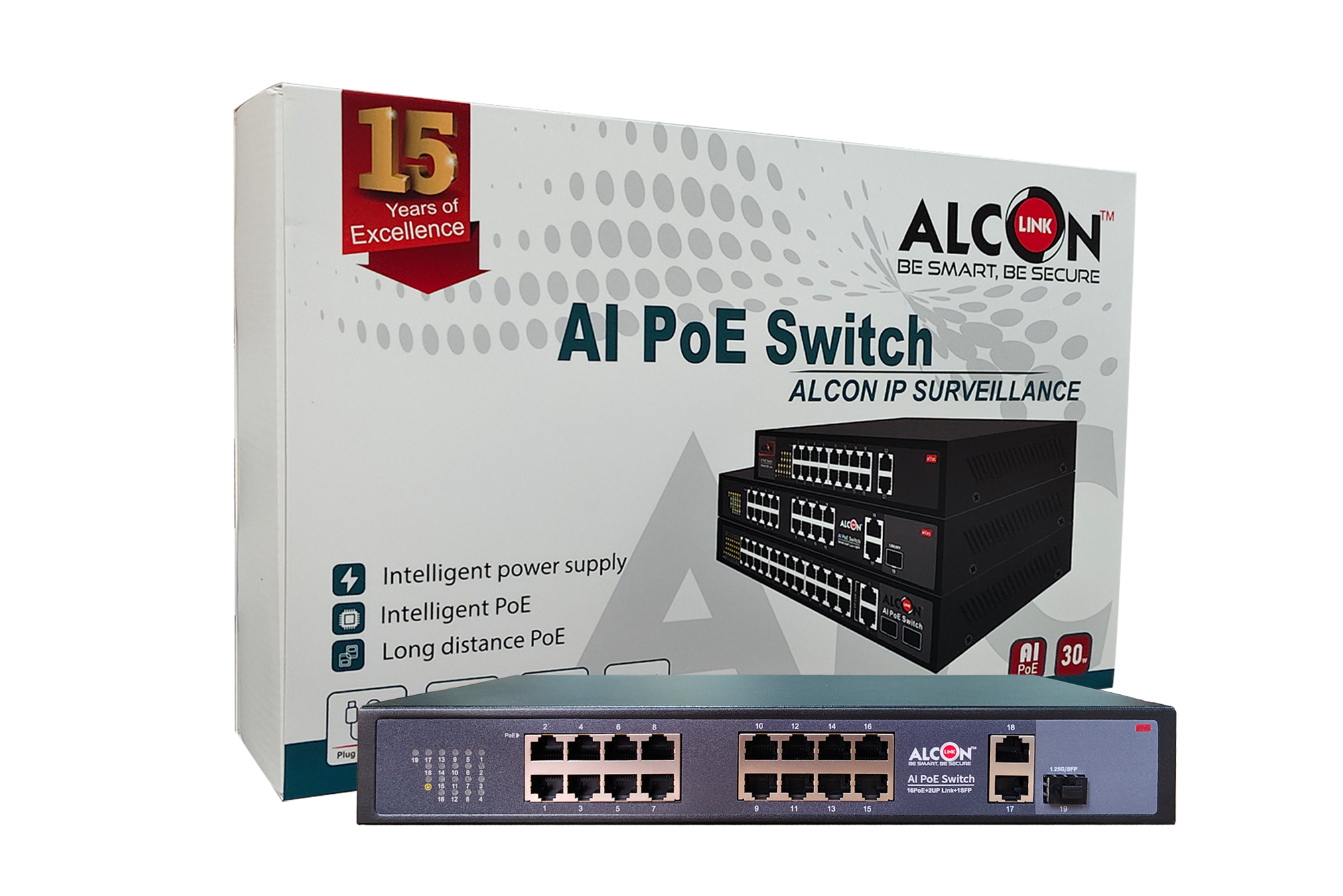 16*GE POE+ Port + 2*GE + 1*Gigabit SFP Port 260W POE Switch